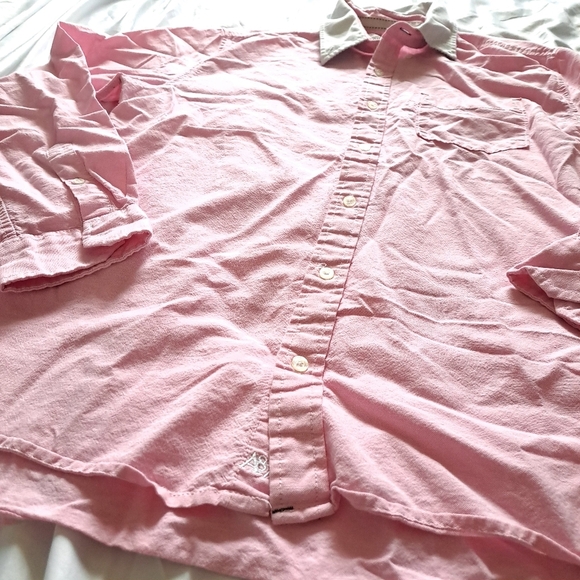 Aeropostale | Pastel pink men's casual button up shirt - Picture 3 of 9